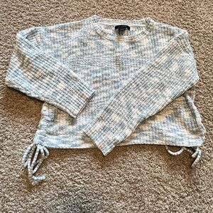 Say What? Blue and White Textured Knit